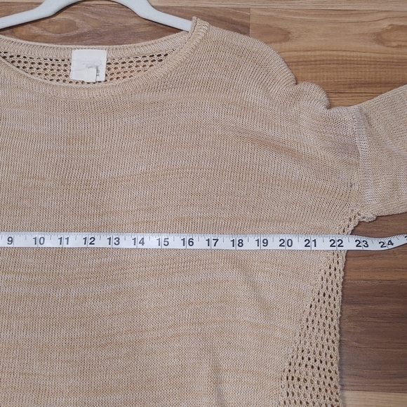 Olive Street Tan Open Knit Sweater Size XL - Picture 3 of 9